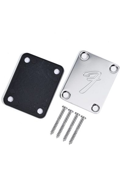Choice Silver Electric Guitar Neck Plates Vintage-style Guitar Protector With Screws Fits Most Guitars Bass