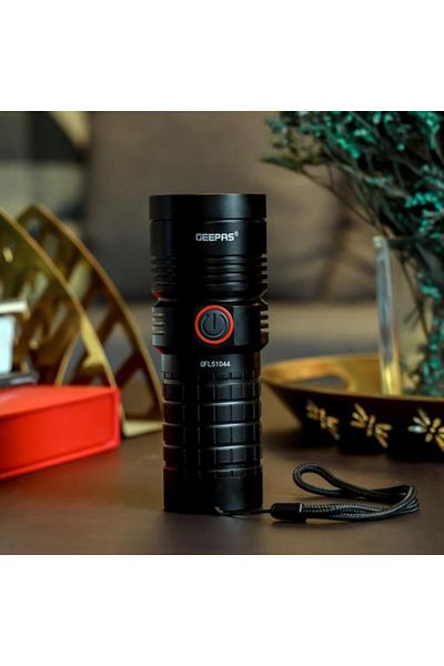 Geepas Waterproof LED Flashlight with Power Bank- Aluminum Housing with 25W High Power LED