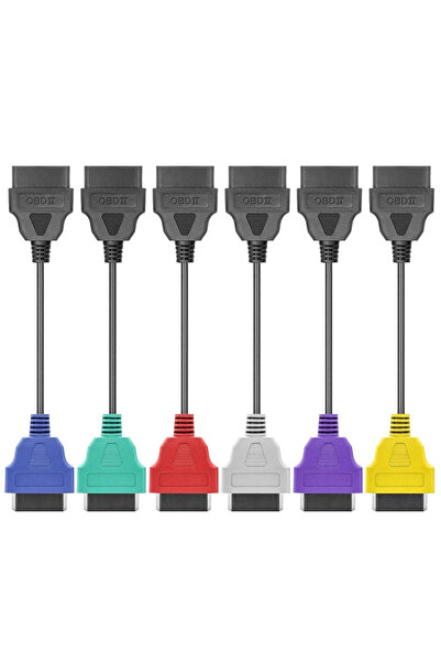 Choice 6PCS For Fiat ECU Scan 6 Color Adapter MultiECUScan OBD 2 Connector AB...