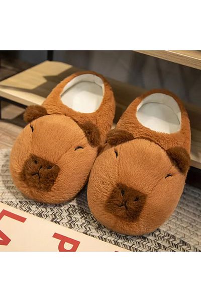 Choice Cute Cartoon Capybara Cotton Slippers Half Wrap Heel Home Soft Non-slip Warm Breathable Indoor Pl...