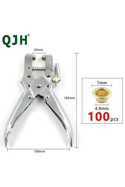 QJH 101 Pcs 101pcs Dual-purpose Tool Grommet Eyelet Pliers Kit, Portable Grommet/puncher Hand Press