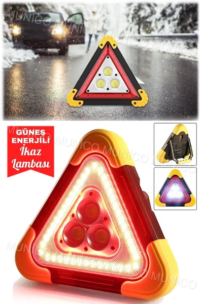 Genel Markalar Güneş Enerjisi ile Çalışan Çok Fonksiyonlu İkaz Lambası: Güven...