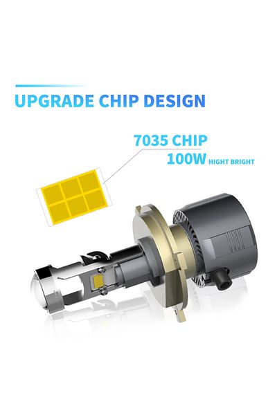 DAWN KNIGHT H7 Dawnknight A80 H7 LED مع عدسة 100 واط/زوج عدسات جهاز عرض LED عالية/منخفضة الشعاع Canbus Tu