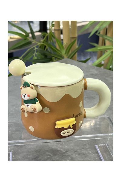 AROW Luxury Porcelain Figured Mug with Lid V3