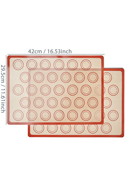 Choice أحمر - 42 × 29.5 سم - قطعتان من حصائر الخبز المصنوعة من السيليكون للفر...