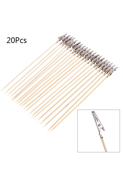 Choice 20Pcs Wood And Metal Painting Stand Alligator Clip Stick Modeling Tool for Airbrush Model Part