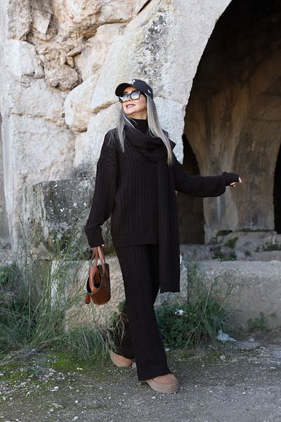 bytugcekaya Πλεκτό Σετ Πλεκτό Μαλλιά Bitter Brown Standard Size