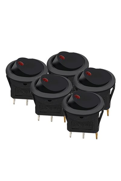AINYSZIN Red A 12v Led Lights Toggle Switch Buttons Pushbutton On/off Master Truck Trailer Caravan Rv Automot