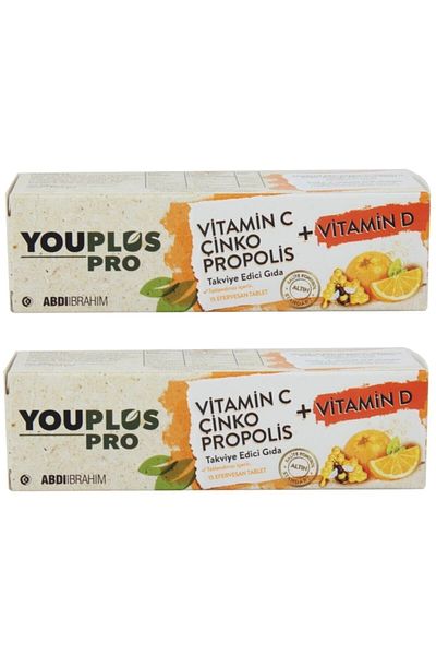 Youplus Pro Vitamin C and D - Zinc Propolis Effervescent Tablet 2 Pieces