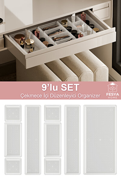 Fesya Home Transparentna origami fioka - 9-dijelni 4k organizator za kuhinju ...