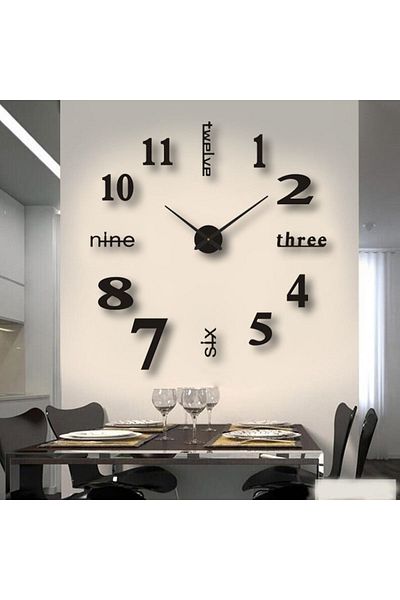 Choice 120cm Black Soundless 90 To 120cm Large-sized 3d Number Poster Home Decoration Diy Wall Clock For Li