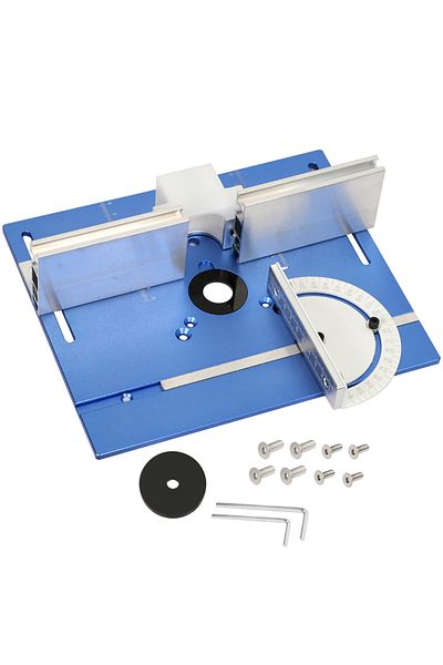 toohr Blue 1set Aluminum Router Table Insert Plate W/miter Gauge For Woodworking Benches Table Saw Multifu