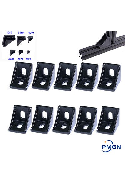 Choice 10pcs 2020 5pcs/10pcs 2020 3030 Corner Bracket Fitting Black Angle Aluminum Connector 3060 4040 4080