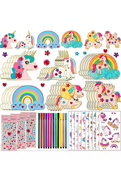 Choice Multicolor 398Pcs Unicorn Wood Craft Set with 30Pcs Unicorn Wood, 354 ...