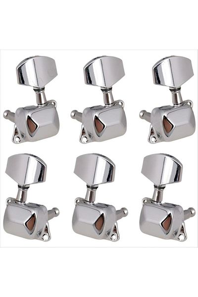 Choice Chrome 3l And 3r 6 Pcs Guitar String Tuning Pegs Tuner Semi-closed Tuner Machine Heads For Electric