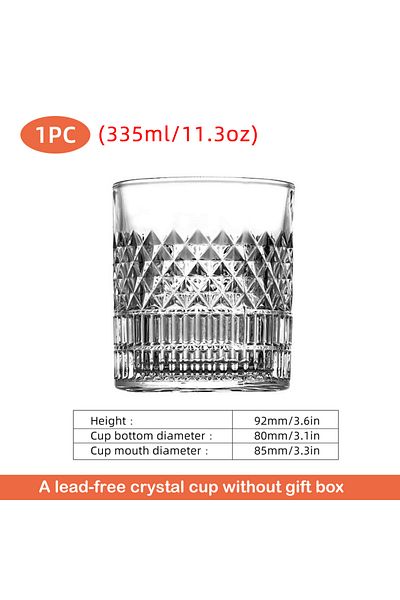 Choice 301-400ml 1pc Whiskey Rocks Glass With Luxury Box - Set Of 2/4, 11 Oz Transparent Whiskey Glass For