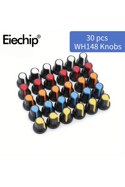 Choice 30pcs/lot WH148 Potentiometer knobs 15X17mm 6mm  Potentiometer Plastic Knobs Cap 5 colors Yellow ...