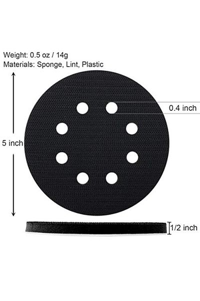 Choice 2 Pack Interface Pad 5 Inch 8 Holes Hook And Loop Soft Sponge Cushion Buffer Pads For Sanding Di...