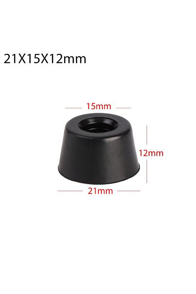 Choice 21x15x12mm 10pcs/bag Furniture Slip Feet Black Tapered Rubber Shock Protection Floor Protective Pad