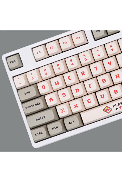 Choice 138 مفتاحًا معبأة في أكياس، 138 مفتاحًا من مفاتيح أنمي ريترو باللونين الأحمر والأبيض، أغطية مفاتيح مصبوغة بطبقة PBT XDA Profile للوحة مفاتيح MX Sw