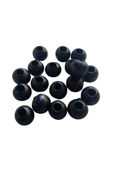 Selin 10 Mm Black Color Wooden Beads - 50 Grams (Average ± 110 - 150 Pieces)
