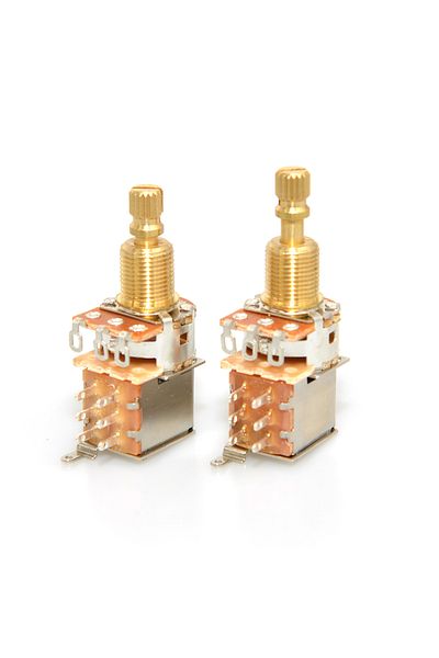 waaah A500k 19.5mm 1pcs Guitar Push/push Potentiometer A250k/b250k/a500k/b500k Brass Short Long Split Shaf