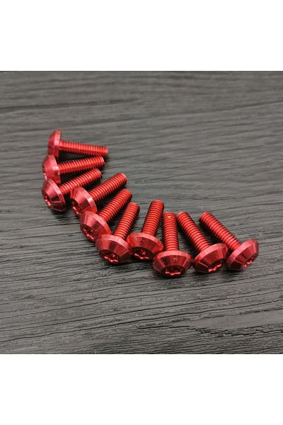 Choice Red M5x16mm 10pcs Bolts Screw Black Aluminum Adornment M6 X 20mm M5 X 16mm Motorcycle Red Anodised 2