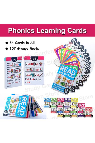 GSF I Can Read Phonics Montessori English Phonics Learning Cards Kindergarten Educational Toys For Child