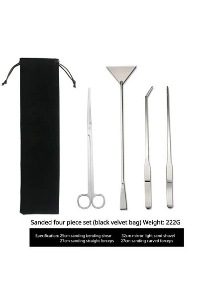 Choice Sanding Scissors Water Grass Scissors Set Four Pieces Fish Tank Cleaning Tool Stainless Steel Wave C