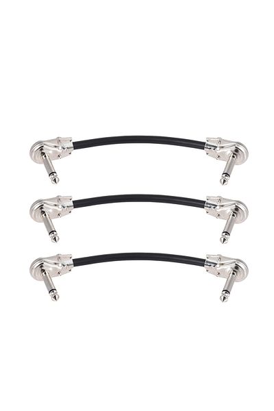 Choice 15cm 3pcs Ammoon 15cm/ 6in Guitar Effect Pedal Instrument Patch Cable 1/4" Silver Right-angle Plug B