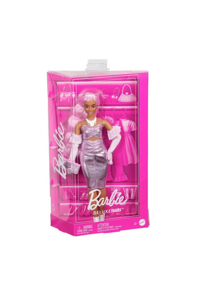 Barbie STİL İKONU™ Bebek - Pembe Saçlı, Parlak pembe elbisesi ve kadife eldivenleriyle HYV25