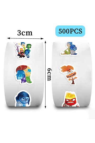 Choice 500pcs-a 500/1000pcs Disney Inside Out 2 Stickers Kawaii Cute Cartoon Label Seal Stickers Rolls Stic
