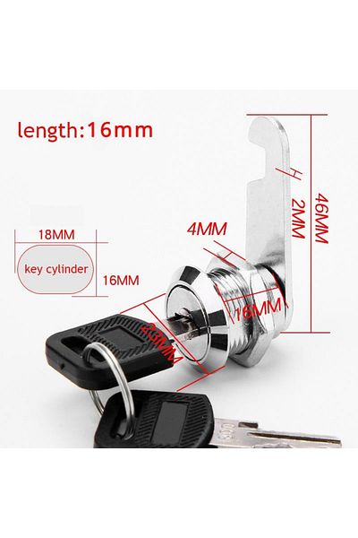 Choice 16mm 16mm/20mm/25mm/30mm Classic Security Lock Metal Cylinder Cabinet Locker Cam Lock With Keys Secu