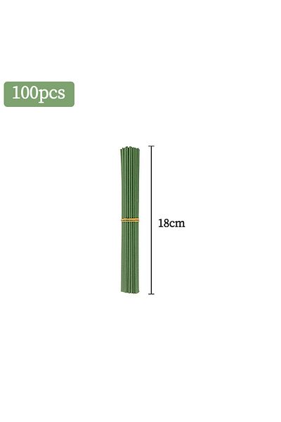 Choice 18cm 100pcs Plastic-clad Iron Flower Stem For Artificial Hydrangea Rose 7inch Flower Head Stick Rod