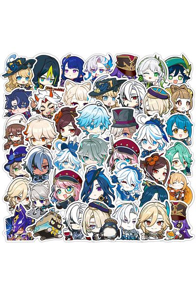 Choice 50pcs 10/30/50pcs Genshin Impact Anime Cartoon Stickers Game Decals Cute Diy Skateboard Fridge Motor