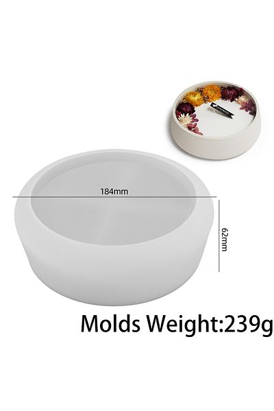 UDOCOOL Mold New Round Big Candle Jar Silicone Molds Cement Flower Pot Mold Concrete Wax Box Storage Bowl Ca