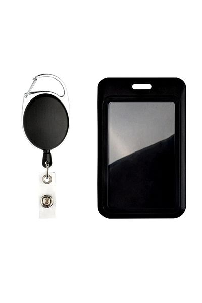 Choice Elliptical Id Holder Black Retractable Badge Reel With Name Card Badge Holder Medical Badge Reel For