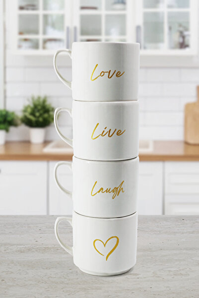 Kitchen Life Tea and Coffee Mug Set for 4 People 200 ml - Mother's Day Gift w...