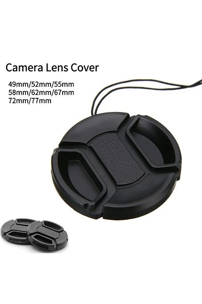 ALLOYSEED 55mm 49mm 52mm 55mm 58mm 62mm 67mm 72mm 77mm Camera Lens Cap Snap-on Center-pinch Lens Cover For Nik