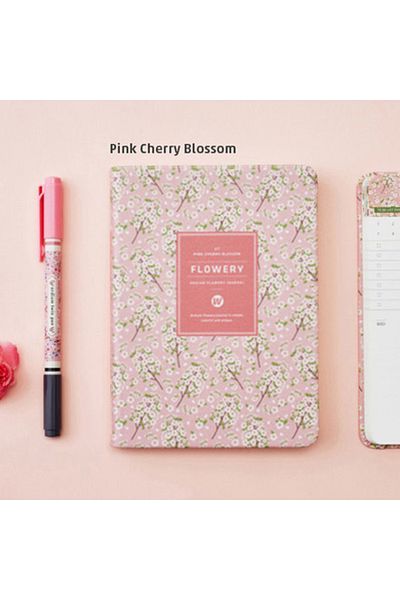 Choice أجندة مخطط Cherry Blossom 2025 بحجم A5 ودفتر ملاحظات بحجم A5/A6 وجداول خطة أسبوعية وشهرية وسنوية