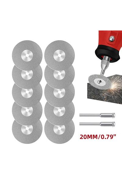 Choice Silver 12pcs Mini Diamond Cutting Disc Set - Enhance Your Rotary Accessories With Circular Saw Blade