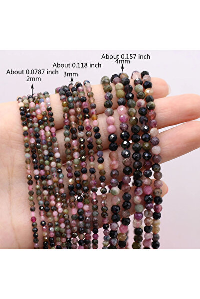 choice2 tourmaline 2mm 2/3/4mm Colorful Jasper Faceted Beads Small Natural St...