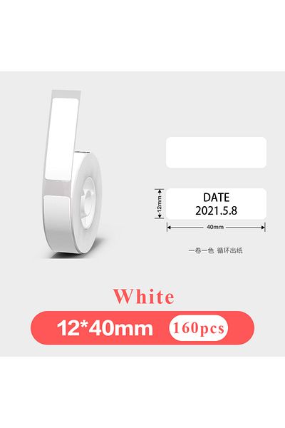 Choice White 12x40mm P15 Label Printer Sticker 12*40mm Label Tape Thermal Printer Paper 160pcs/roll Compati