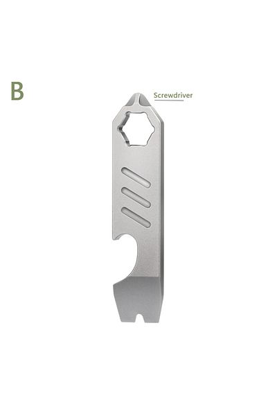 Choice B-type Pry Bar Mini Tc4 Titanium Alloy Crowbar Bottle Opener Graduated Scale Hexagon Wrench Edc Outd