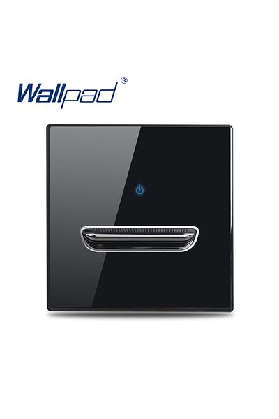 Choice 1 Way 1 Gang Black Wall Light Switch Chrome Toggle Press Button Tempered Glass Plate Blue Led Light