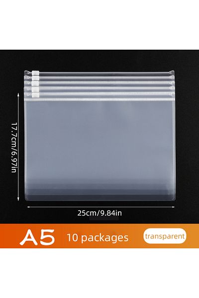 Choice E8142-10pcs 10pcs A4a5a6 Exam Mesh Zipper Bag Student Office Simple Large Capacity Transparent Docum