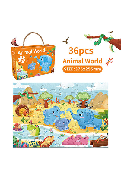 Choice أحجية الصور المقطوعة من Animal World مكونة من 36 قطعة، قطع كبيرة من ال...