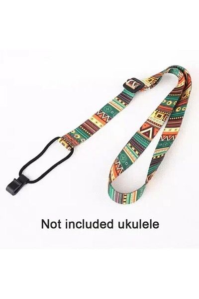 Miwayer Ethnic Ethnic Style Ukulele Strap Durable Adjustable Clip-on Hawaii Guitar Belt Sling Instru