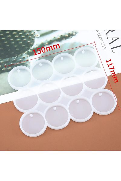 Choice 12round 1pc Round Oval Silicone Mould Diy Epoxy Resin Mold For Jewelry Making Pendant Earrings Key C