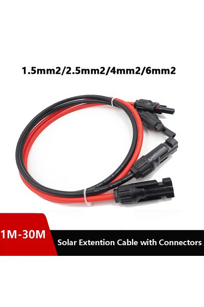 Choice 1-20Meters 1.5/2.5/4/6mm2 Black/Red Solar Extension DC Cable 16/14/12/10AWG Wire with PV DC Conne...